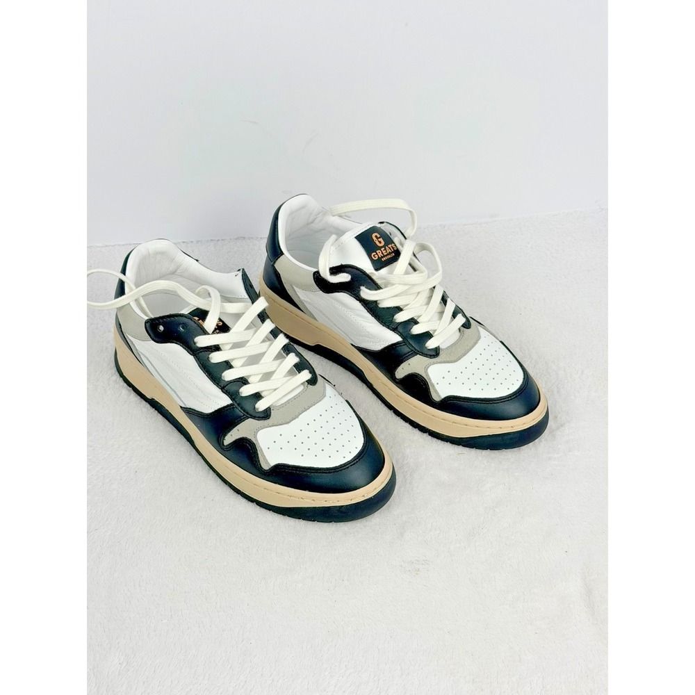 GREATS Brooklyn Brighton Black White Grey Leather Sneaker Women's 7 BRTL02SG